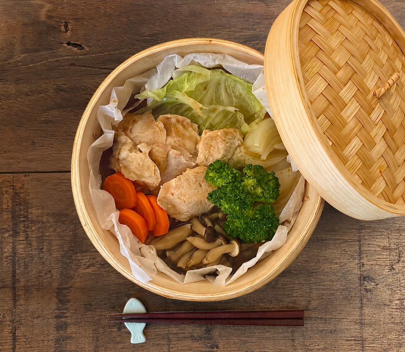 「糖尿病①「鶏むね肉と野菜の和風だし蒸し」」のイメージ画像